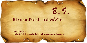 Blumenfeld István névjegykártya